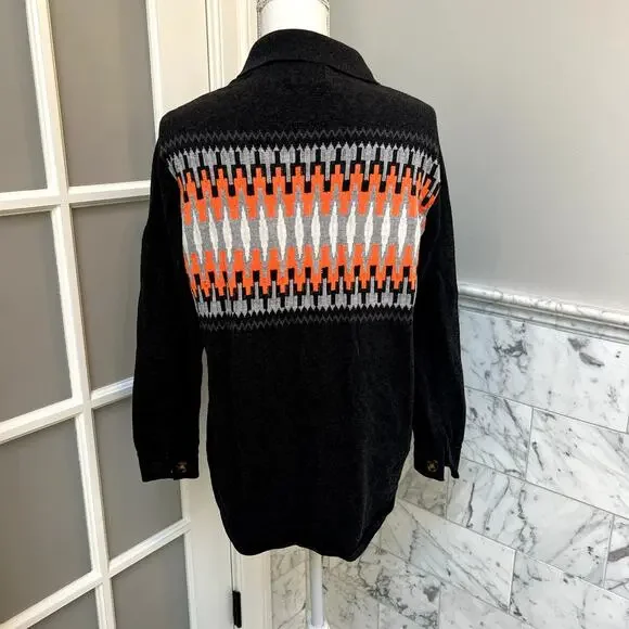 WISPR by Brodie Fifi Fairisle Shacket Sweater Gray Small - Picture 3 of 5